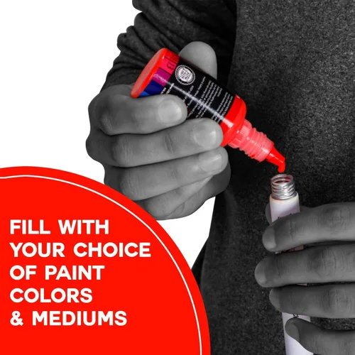 Miniatura 2 de U.S. Art Supply - Rotuladores de retoque de pintura en blanco vacíos (juego de 6) - Llena con tu propio arte Pintura acrílica a base de aceite