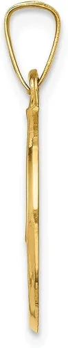 Miniatura 2 de Diamond2Deal Colgante de oro amarillo de 14 quilates pulido y satinado Caridad Del Cobre, joyería fina para mujer (L- 0.866in, W- 0.591in), Oro