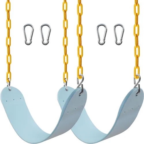 Miniatura 13 de Sunnyglade Juego de 2 columpios resistentes con cadena de 66 pulgadas, accesorios de repuesto con ganchos a presión, soporta 250 libras (2, verde)