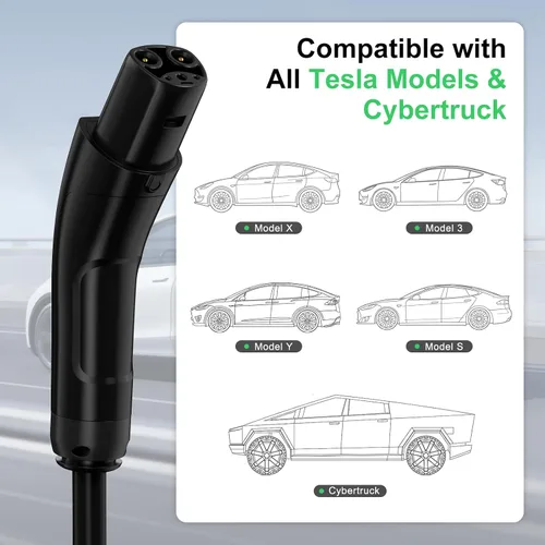 Miniatura 5 de Cargador Tesla de Nivel 2, Cargador EV Portátil de 25A con Enchufe NEMA 14-30, Cable de 22 pies – Desbloqueando Comodidad con Liberación de Un