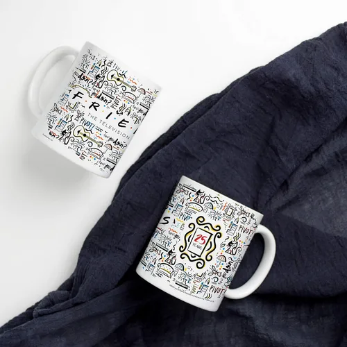 Miniatura 2 de Trend Setters Friends the Television Show – 25 años – Mercancía oficial – Taza de café o té de cerámica blanca de 11 onzas – perfecta para regalar
