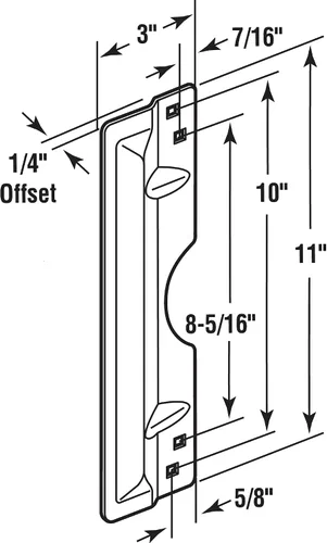 Miniatura 2 de Prime-Line MP4585 - Protector de pestillo para puerta oscilante, acabado gris (paquete individual)