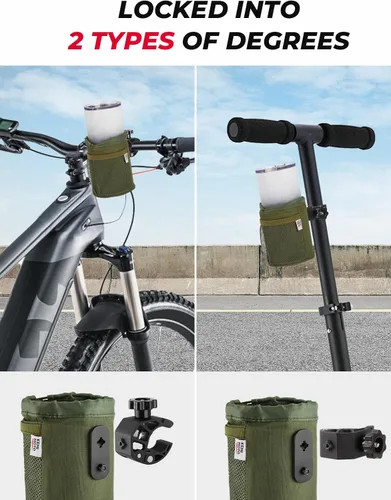 Miniatura 3 de KEMIMOTO Portavasos para motocicleta, soporte de tela Oxford para bebidas de motocicleta con abrazadera de cocodrilo de 0.6"-1.5", accesorios