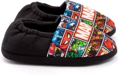Miniatura 4 de Marvel Avengers - Pantuflas para niños y niños, zapatos de casa de cómics, Negro