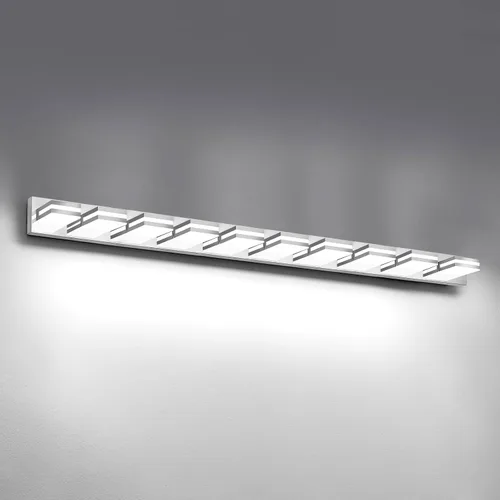 Miniatura 28 de IZORRO Luces LED modernas para baño (8 luces, regulables), iluminación de pared acrílica blanca mate, luces de tocador para baño sobre espejo, 6000