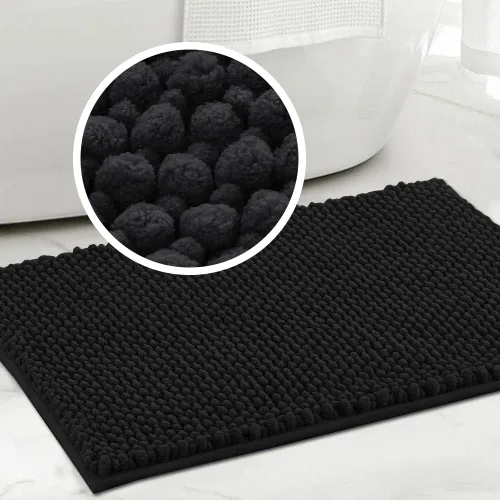 Miniatura 30 de Turquoize Alfombras de baño de felpilla antideslizante para baño, 17 x 24 pulgadas, extra suaves y absorbentes, lavables a máquina, perfectas