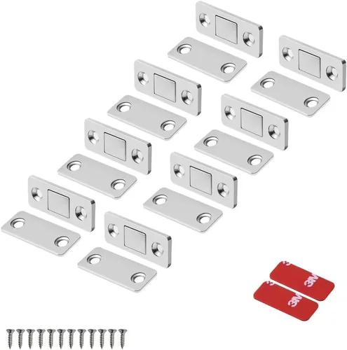 Miniatura 15 de Mousike Imanes magnéticos para puertas ultrafinas, de acero inoxidable, para cierre de puerta corrediza, armario de cocina, armario, armario