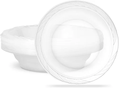 Miniatura 19 de PLASTICPRO - Cuencos desechables de plástico transparente de 18 onzas, Premium, para fiesta, Pack de 20