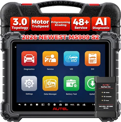 Autel Escáner MaxiSys MS909 S2 2026, igual que Ultra S2 Up de MS909, herramienta de escaneo inteligente superior con topología 3.0, análisis PID