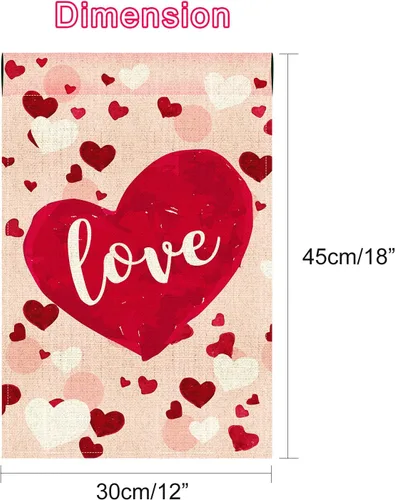 Miniatura 3 de TUPARKA Bandera de jardín para el día de San Valentín, 12 x 18 pulgadas, juego de bandera de jardín para el hogar, decoración para el día de San