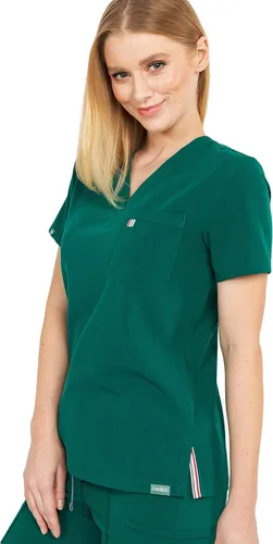 Miniatura 4 de Mediclo Sal Essential - Camiseta médica para mujer, respetuosa con el medio ambiente, sostenible, con cuello en V, bolsillo en el pecho, ropa