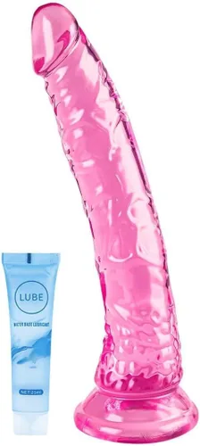 Miniatura 24 de Juguetes sexuales suaves y realistas de 9.4 pulgadas con ventosa para jugar con manos libres, pene grueso azul-morado adecuado para Violeta-Azul