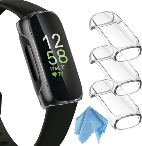 Miniatura 9 de FINTIE Paquete de 3 fundas compatibles con Fitbit Inspire 3 2 HR, flexible, suave, protector de pantalla de reloj, funda de TPU para parachoques