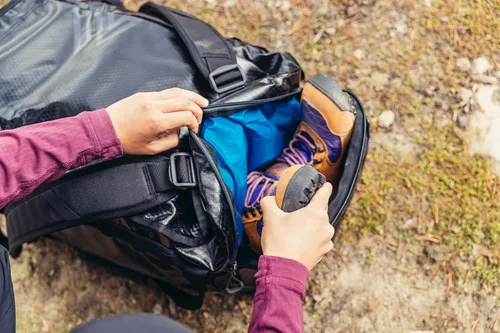 Miniatura 8 de Gregory Alpaca - Bolsa de lona resistente al agua para viajes de aventura y equipo con cubo de embalaje incluido, Negro obsidiana, 100L