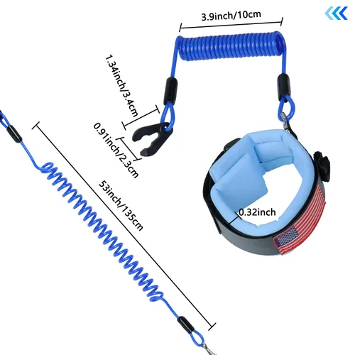 Miniatura 5 de Cordón de interruptor de parada de emergencia para embarcación y moto acuática, correa de muñeca compatible con Yamaha Jet Ski, motor fuera de Azul