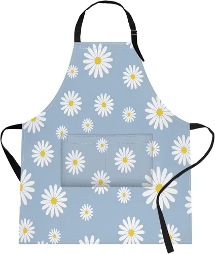 Miniatura 7 de Britimes Delantal de cocina para el hogar, cocina, horneado, jardinería, para mujeres y hombres, con bolsillos, beige, abstracto, textura