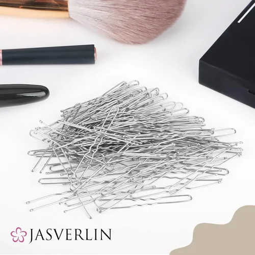 Miniatura 6 de JASVERLIN Horquillas en forma de U plateadas, horquilla para moño, para mujer, larga y grande, blanco, para ballet, danza, boda, contenedor de 2.4