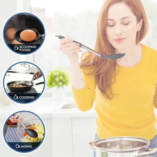 Miniatura 7 de Juego de 2 utensilios de cocina de silicona, espátula/espátula, resistentes al calor, utensilios de cocina antiadherentes, aptos para lavavajillas