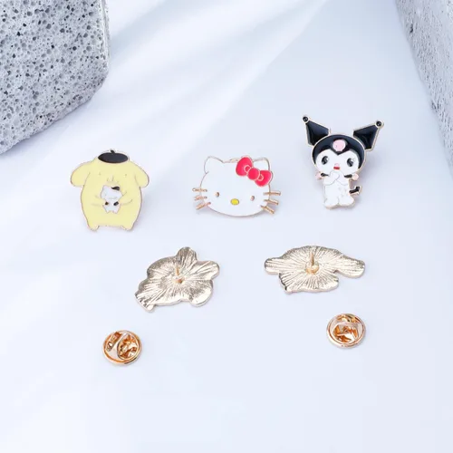 Miniatura 6 de Lindos pines de estilo gato de gatito con diseño de caricaturas, pines de solapa esmaltados para mochilas, Acero inoxidable, multicolorfantasía