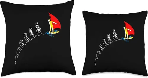 Miniatura 3 de Windsurf Funny Windsurfing Evolution Throw Pillow