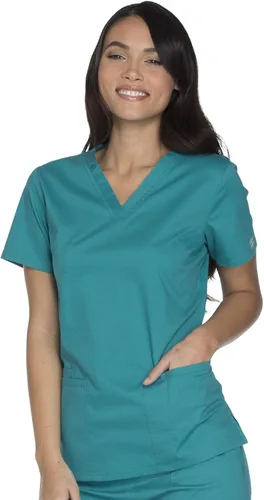 Miniatura 4 de Ropa quirúrgica para mujer WW630 - Camiseta elástica con cuello en V, sarga cepillada suave WW630