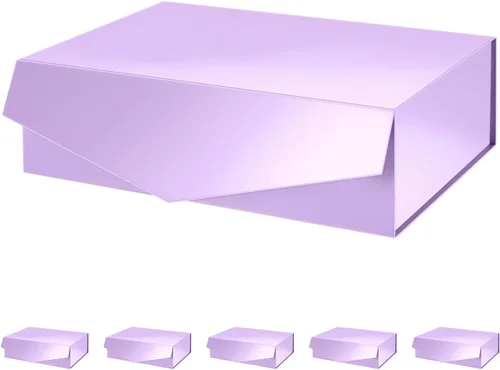 Miniatura 43 de PACKHOME Caja de regalo de 9 x 6.5 x 3.8 pulgadas, caja plegable rectangular con tapa magnética para embalaje de regalo (rosa mate, textura de grano)