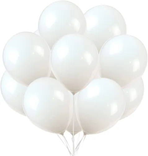 TNWBA 100 globos blancos de 10 pulgadas, globos de látex para decoración de cumpleaños, boda, baby shower, fiesta