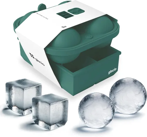 Bandeja para cubitos de hielo y moldes grandes para cubitos de hielo para whisky, fusión lenta, 100% silicona, sin plástico, fácil de liberar, ideal