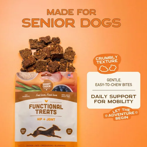 Miniatura 4 de Smart Cookie All Natural Dog Treats - Galletas saludables para perros de pollo para cadera y articulaciones con glucosamina, ideales para perros