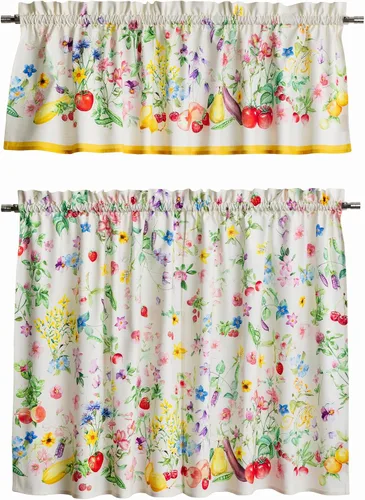 Miniatura 38 de Maison d' Hermine Juego de cortinas de cocina para ventanas, juego de cortinas de cocina 100% algodón, cenefas para el hogar [2 niveles