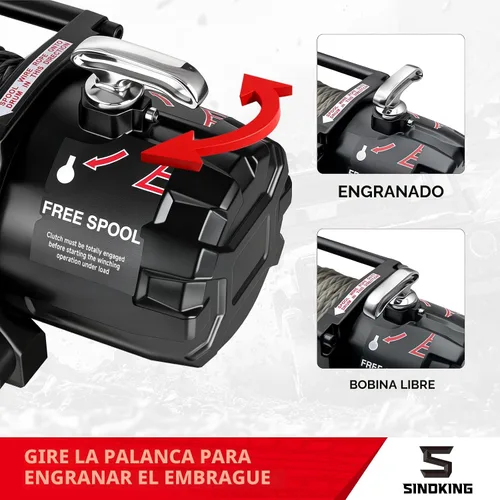 Miniatura 3 de SINOKING Cabrestante eléctrico de 13500 libras para Jeep, camión, SUV, cabrestante de remolque y cabrestante de barco - Cuerda sintética resistente