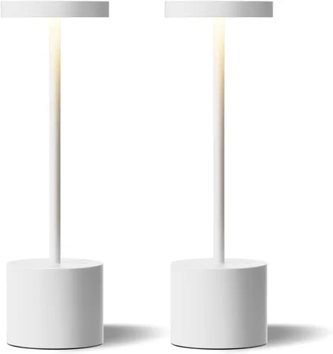 Miniatura 8 de Lámpara de mesa inalámbrica negra, lámparas con batería recargable de 4000mAh, lámparas LED inalámbricas para exteriores con atenuación continua