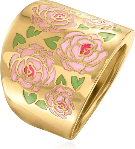 Miniatura 3 de Ross-Simons Anillo floral italiano multicolor esmaltado en oro amarillo de 14 quilates Oro no conocido