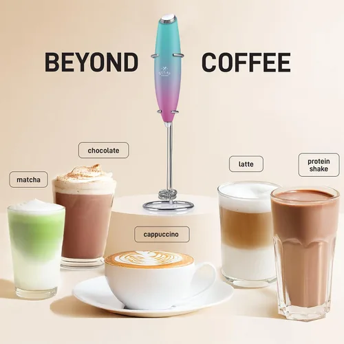 Miniatura 143 de Zulay Milk Boss Espumador de leche potente manual, hace espuma para latte, batidor para mezclar bebidas, café, miniespumador para capuchino, frappé