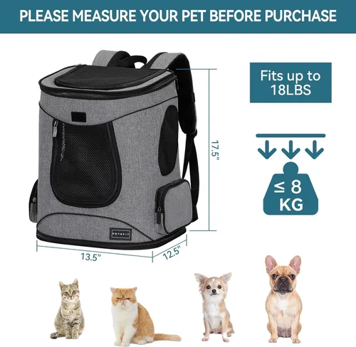 Miniatura 3 de Petsfit: mochila para mascotas con diseño de cojín de cintura mejorado para un mejor ajuste a la cintura, adecuada para gatos y conejos pequeños