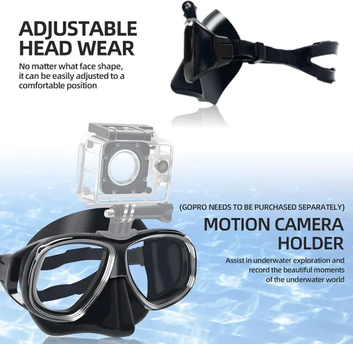 Miniatura 7 de Snorkeling Gear for Adults Youth, Nearsighted Anti-Fog Diving Mask & Silicone Dry Snorkel for Scuba Diving Spearfishing Freediving
