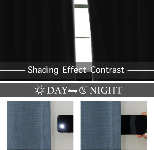 Miniatura 5 de KGORGE Cortinas de lino sintético azul de 120 pulgadas de largo, cortinas opacas naturales de lino para oscurecer la privacidad, tratamiento