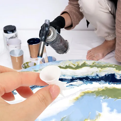 Miniatura 5 de COHEALI 3 vasos divididos de silicona blanca para pintura acrílica, diseño ergonómico para un fácil agarre, perfecto para proyectos de arte