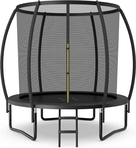 Goplus Trampolines recreativos de 8 pies, 10 pies, 12 pies, 400 libras, trampolín para exteriores con cierre, escalera antideslizante, tecnología