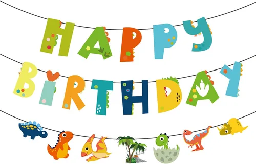 Cartel de dinosaurio, decoración de fiesta temática de dinosaurios, decoración colgante para interiores y exteriores, juego de fiesta de cumpleaños