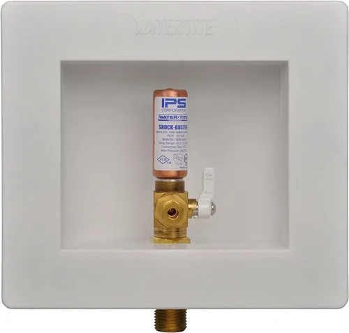 Miniatura 5 de Water-Tite 87978 Caja de salida cuadrada para máquina de hielo, válvula de pararrayos de martillo de latón de un cuarto de vuelta, conexión de sudor
