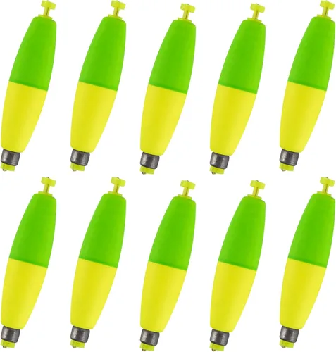 Miniatura 10 de Alwonder Paquete de 10 flotadores de pesca, bobbers con peso para pesca, puros, espuma EVA, flotadores a presión, corchos, flotadores flotadores