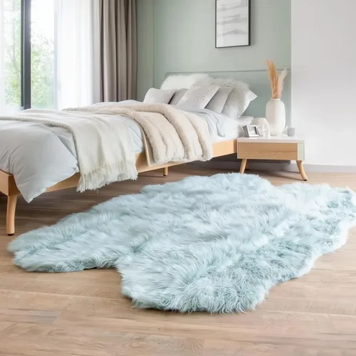 Miniatura 19 de Super Area Rugs - Alfombra de piel de oveja suave y esponjosa Gris oscuro