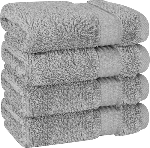 Miniatura 92 de Cotton Paradise - Juego de 4 toallas de mano para baño, 100% algodón turco, toallas suaves y absorbentes para la cara, toallas de mano color gris