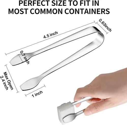 Miniatura 6 de SOLEADER Mini pinzas para servir, pequeños utensilios de servir para catering, pinzas de cocina, pinzas de acero inoxidable 304 de grado