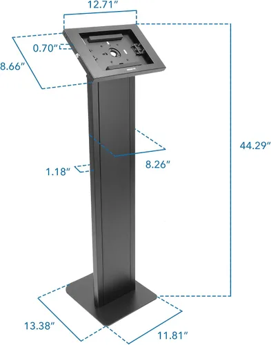 Miniatura 7 de Mount-It! Soporte de tablet antirrobo para piso y quiosco, quiosco de piso comercial con recinto universal, soporte de montaje de tablet