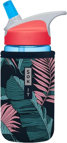 Miniatura 90 de Sok It BotlSok Funda para botella de agua con cubierta de neopreno aislante (Floral abstracto, se ajusta a CamelBak o Nalgene de 12 onzas)