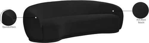 Miniatura 15 de Meridian Furniture 693Black-S Hyde Collection Modern Sofá tapizado de tela Boucle contemporáneo, negro, 89.5 pulgadas de ancho x 38 pulgadas