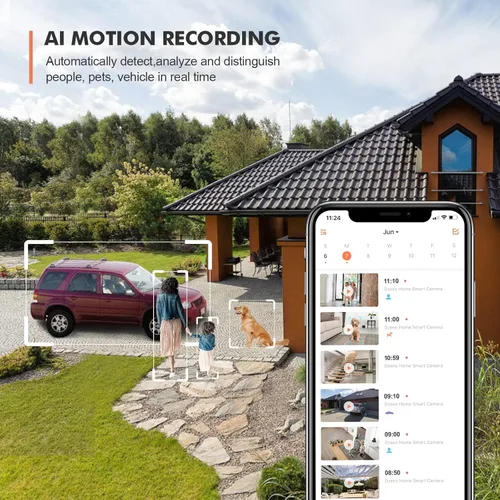 Miniatura 7 de Dzees Cámaras de seguridad PTZ de 360° inalámbricas WiFi para exteriores, cámara de seguridad para el hogar con batería 2K para interiores, foco
