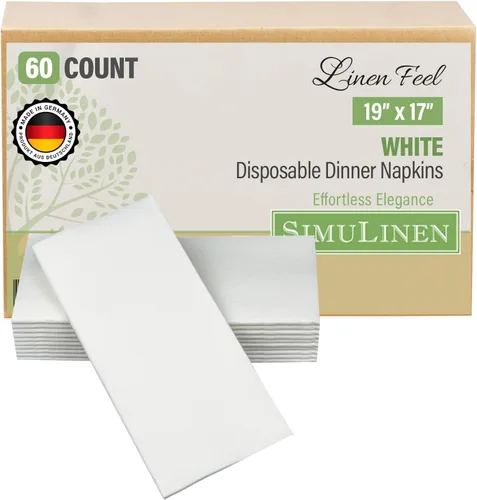 Miniatura 13 de SimuLinen Servilletas decorativas florales azules, servilletas de papel desechables como tela, sensación de lino, material Airlaid de primera
